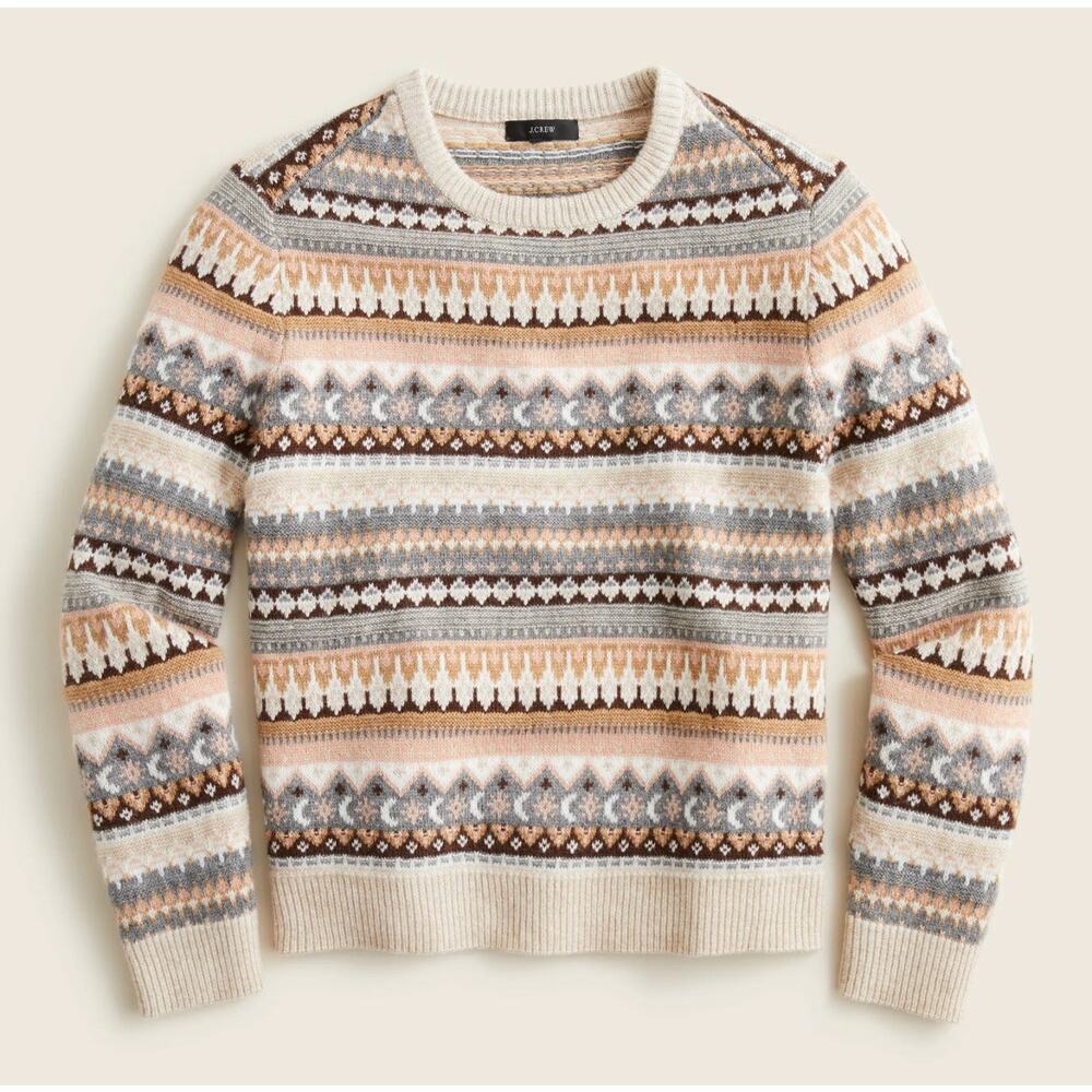 J. Crew Factory Multicolor Patterned Crew Neck Sw… - image 1